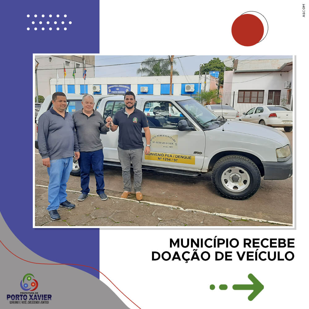 MUNICÍPIO RECEBE DOAÇÃO DE VEÍCULO